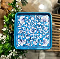 Blue Pottery Square Tray L10 W10